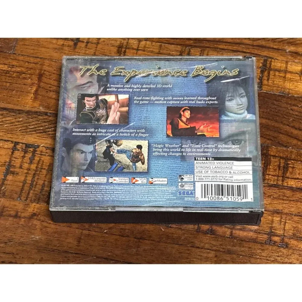 Shenmue (Sega Dreamcast, 2000) Case Manuals 4 Video Game Discs
